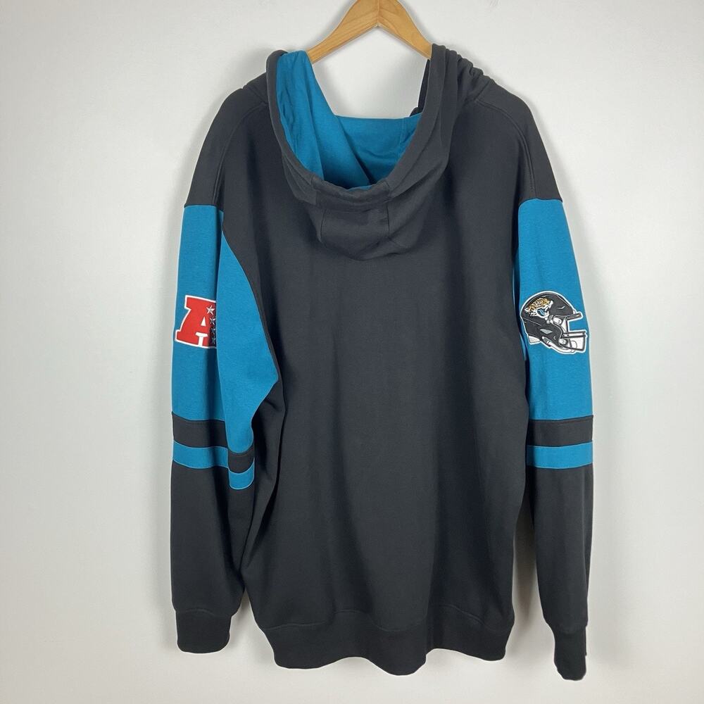Jacksonville Jaguars Full Zip Hoodie Mens 3XL NFL Embroidered Black Teal - Picture 2 of 14